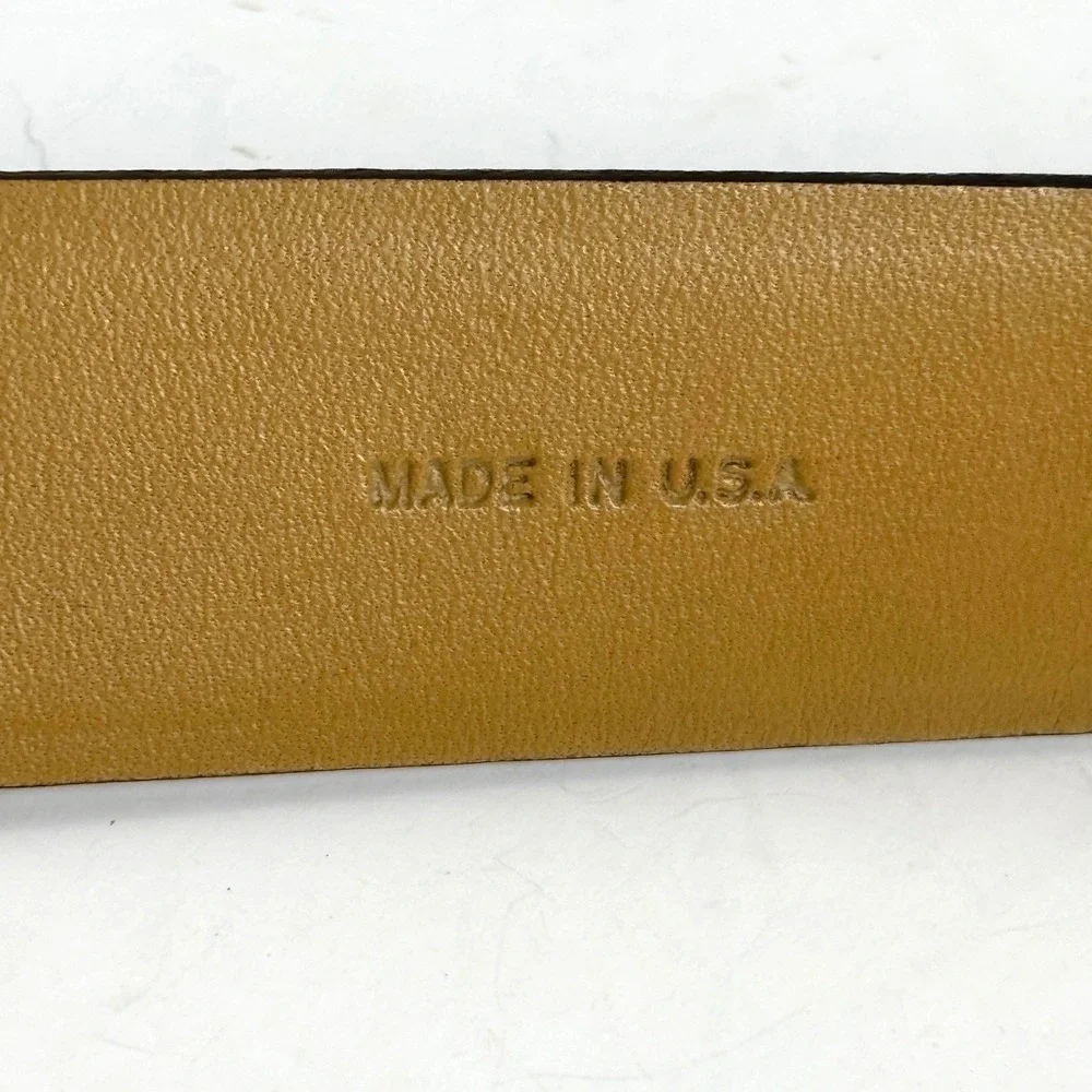 Johnston & Murphy Leather Belt Mens 38 Brown Textured Made in USA‎ Dress Classic